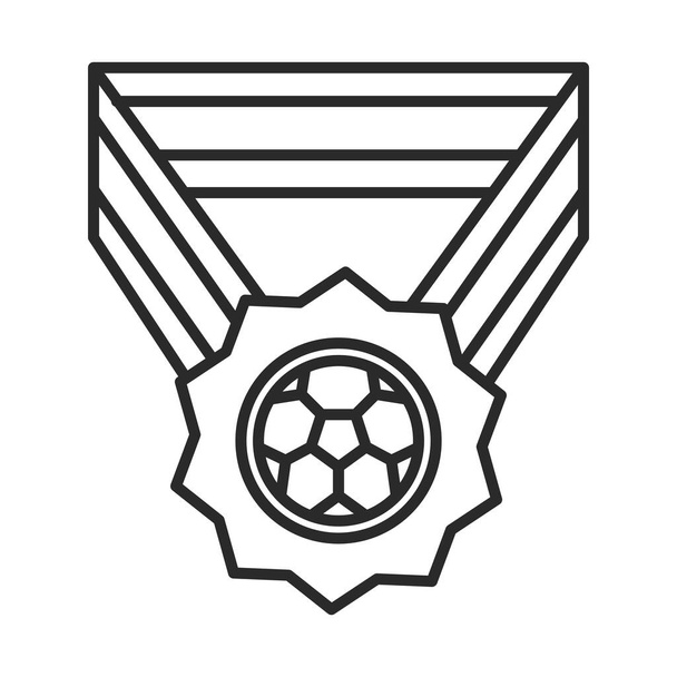jogo de futebol, medalha prêmio liga esportes recreativos ícone de estilo de linha de torneio
 - Vetor, Imagem