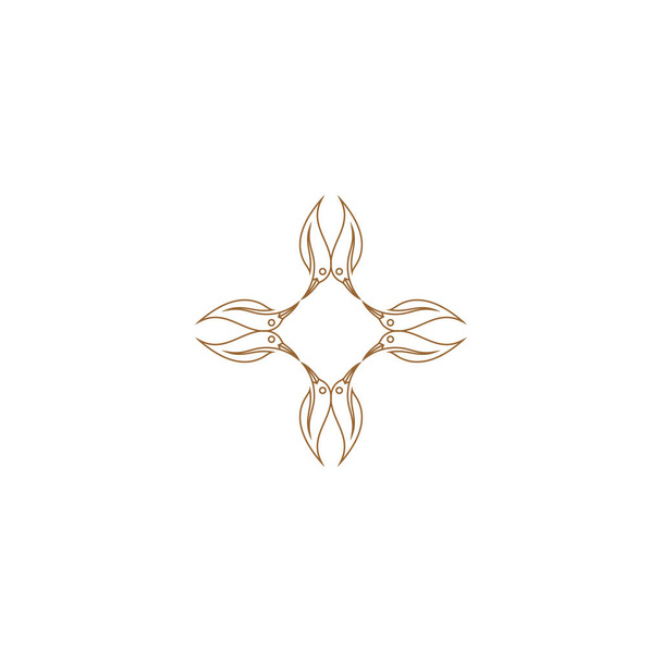 Шаблон векторного логотипа - абстрактный символ в декоративном арабском стиле - эмблема роскошных товаров, отелей, бутиков, ювелирных изделий, восточной косметики, ресторанов, магазинов и магазинов
 - Фото, изображение