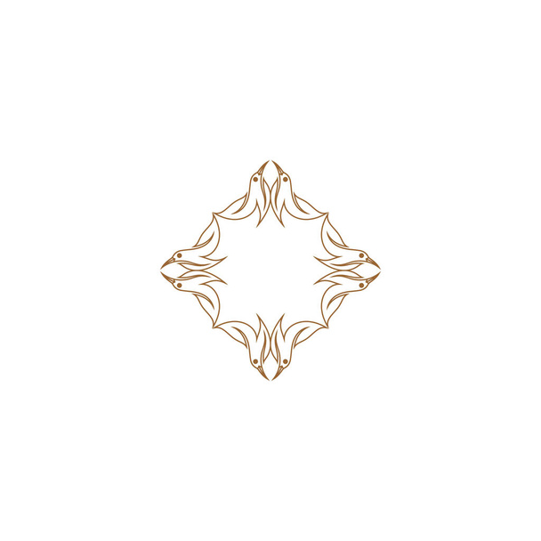 Vector logo design template - abstract symbol in ornamental arabic style - emblem for luxury products, hotels, boutiques, jewelry, oriental cosmetics, restaurants, shops and stores - Vector, afbeelding