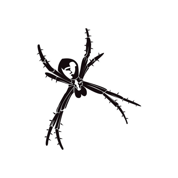 Spider Silhouette σε λευκό φόντο - Διάνυσμα, εικόνα