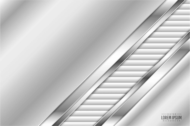  Metallic background of gray and silver with white space technology concept. - Vector, Image