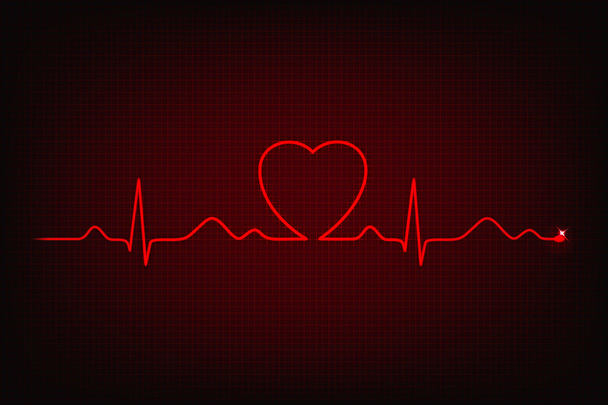 Cardiogram line forming heart shape - Vektör, Görsel