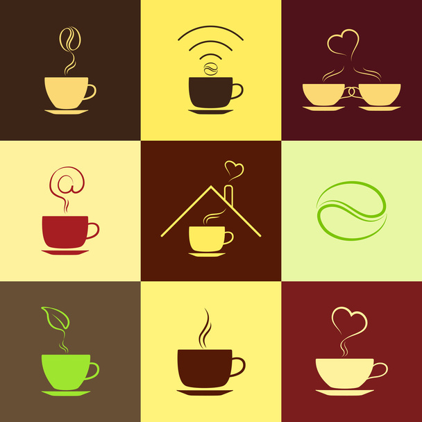 sada ikon kávy - Vektor, obrázek