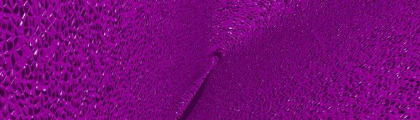DARK MAGENTA 'nın geometrik şeklinin, doğrudan ışık yansıması olan kıvrımlı ve parlak bir yüzey olarak soyut bir arkaplan üzerindeki ultra geniş 3 boyutlu çizimi - Fotoğraf, Görsel