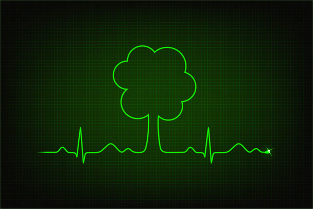 Eco heart beat. - Vector, Imagen