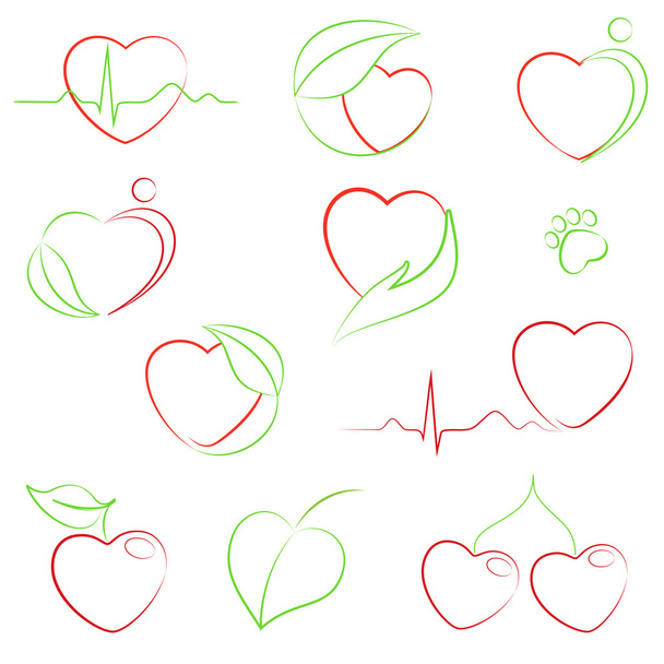 Set of hearts icons - Вектор,изображение