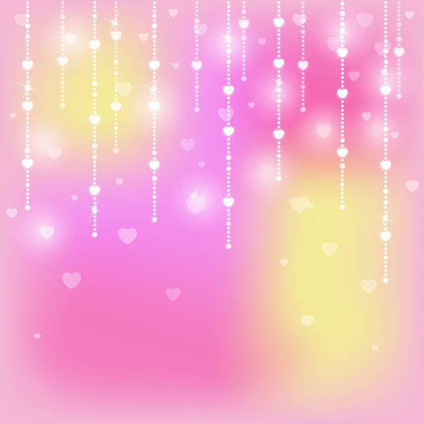 Glittering background with hearts - Vector, Imagen