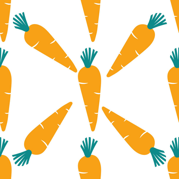Carrot colorful Seamless Pattern on white background. Vector Illustration. - Vector, Image