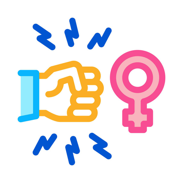 hit female sex icon vector. hit female sex sign. color symbol illustration - Vector, Image