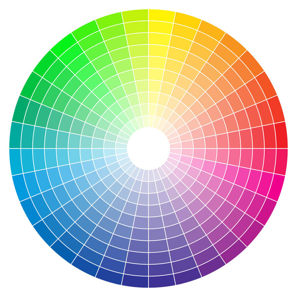 Color spectrum abstract wheel, colorful diagram background. Color wheel isolated on white background. - Διάνυσμα, εικόνα
