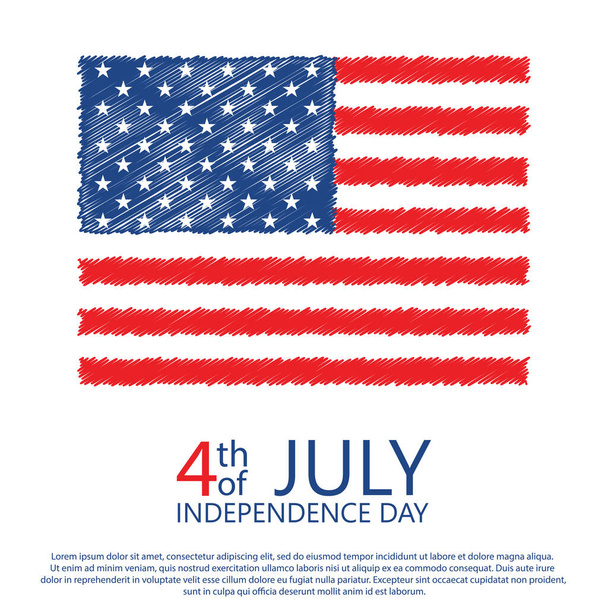American Happy Independence Day background. Vector illustration. - Vector, Imagen
