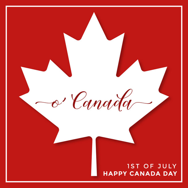Joyeux fond de la fête du Canada, affiche, carte, dessin de bannière avec la feuille d'érable. Illustration vectorielle.Format quare - Vecteur, image