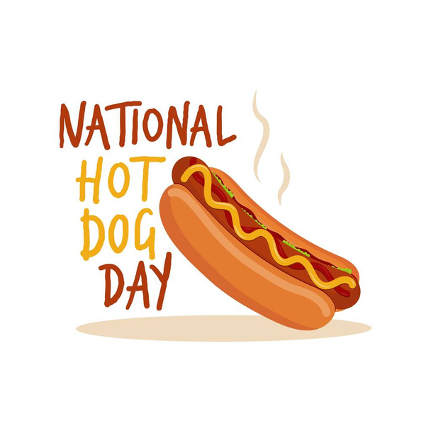 Nationaler Hotdog-Tag. Amerikanischer Nationalfeiertag.  - Vektor, Bild