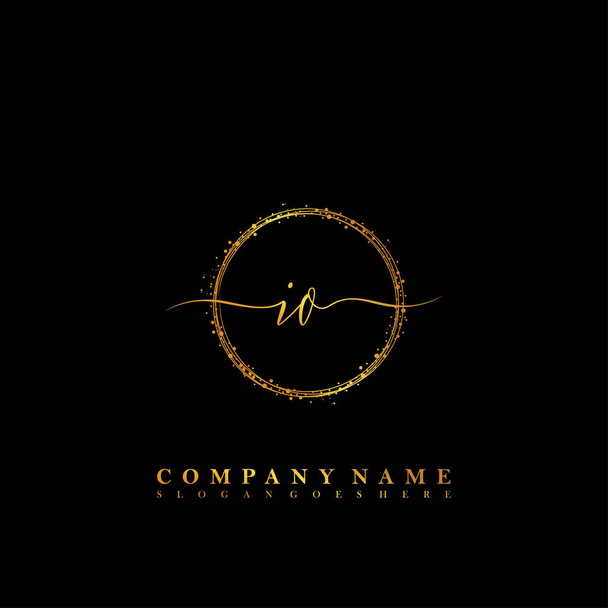 İlk harf: IO güzellik el yazısı logo vektörü - Vektör, Görsel