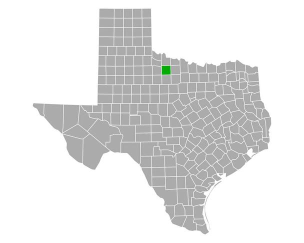 Mapa Baylor w Teksasie - Wektor, obraz