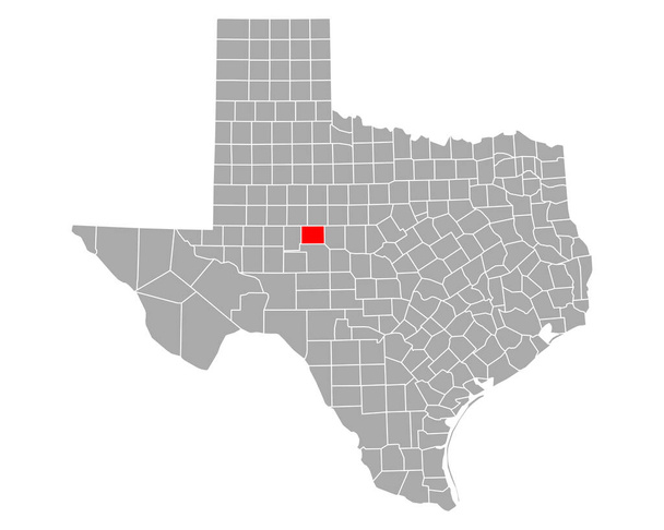 Mapa Coly v Texasu - Vektor, obrázek