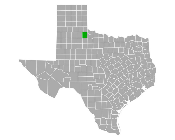 Mapa Cottle w Teksasie - Wektor, obraz