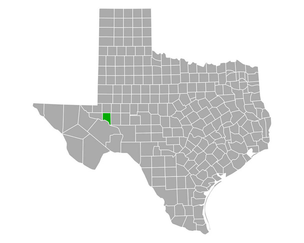 Crane térképe Texasban - Vektor, kép