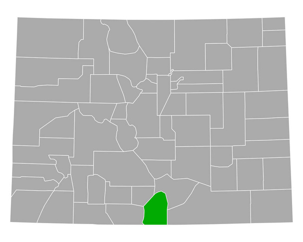 Map of Costilla in Colorado - Vector, Image
