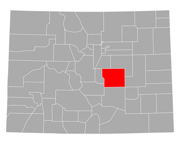 Map of El Paso in Colorado - Vector, Image