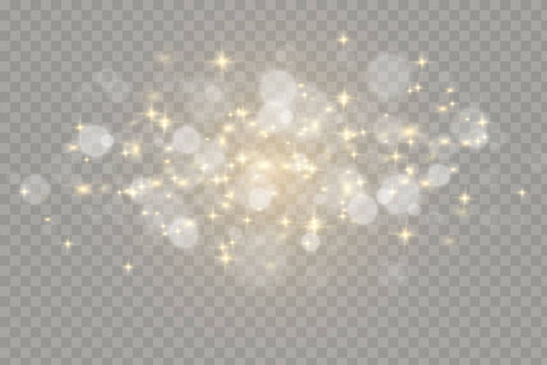White sparks glitter special light effect. Vector sparkles on transparent background. Christmas abstract pattern. Sparkling magic dust particles - Vector, Image