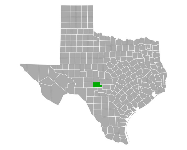 Mapa Kimble v Texasu - Vektor, obrázek