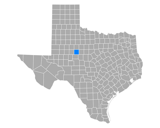 Mapa Nolanu v Texasu - Vektor, obrázek