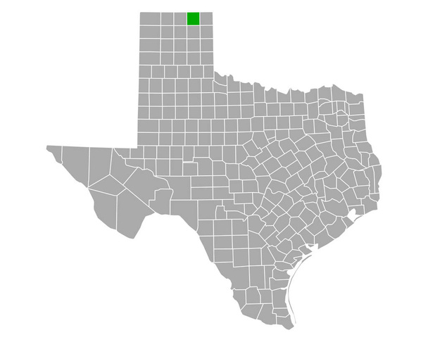 Mapa Ochiltree v Texasu - Vektor, obrázek