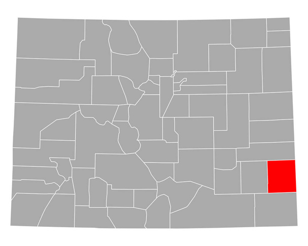 Map of Prowers in Colorado - Vector, Image