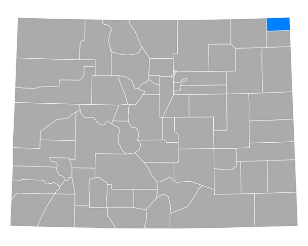 Map of Sedgwick in Colorado - Vector, Image