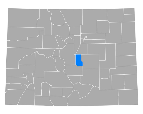 Map of Teller in Colorado - Vector, Image