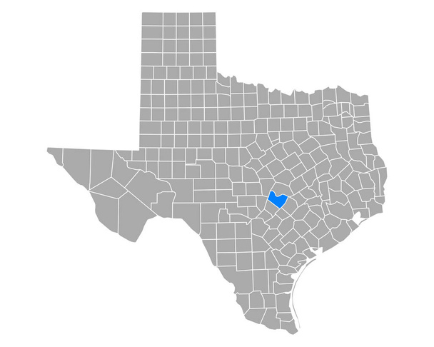 Mapa de Travis en Texas
 - Vector, imagen