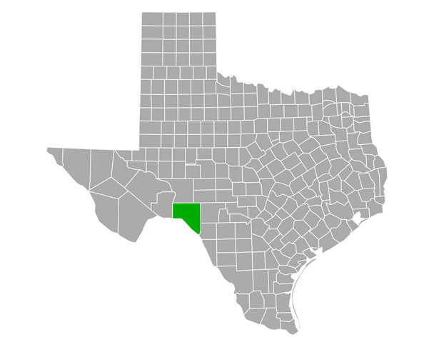 Teksas 'taki Val Verde Haritası - Vektör, Görsel