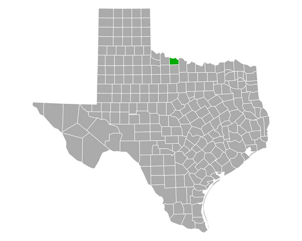 Χάρτης της Γουιτσιτά στο Τέξας - Διάνυσμα, εικόνα
