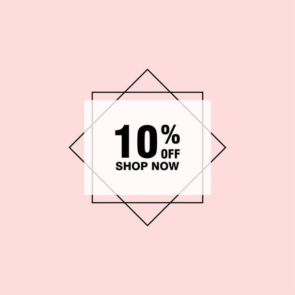 10 discount, Sales Vector badges for Labels, , Stickers, Banners, Tags, Web Stickers, New offer. Discount origami sign banner - Vetor, Imagem