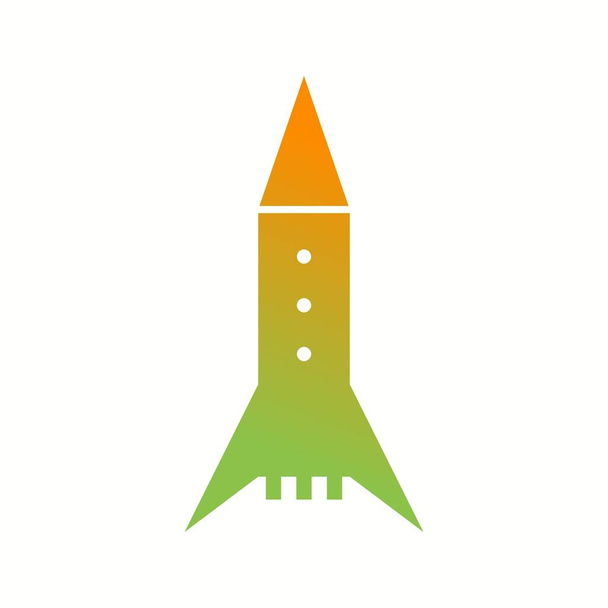 Unikalna ikona wektora rakiety kosmicznej - Wektor, obraz