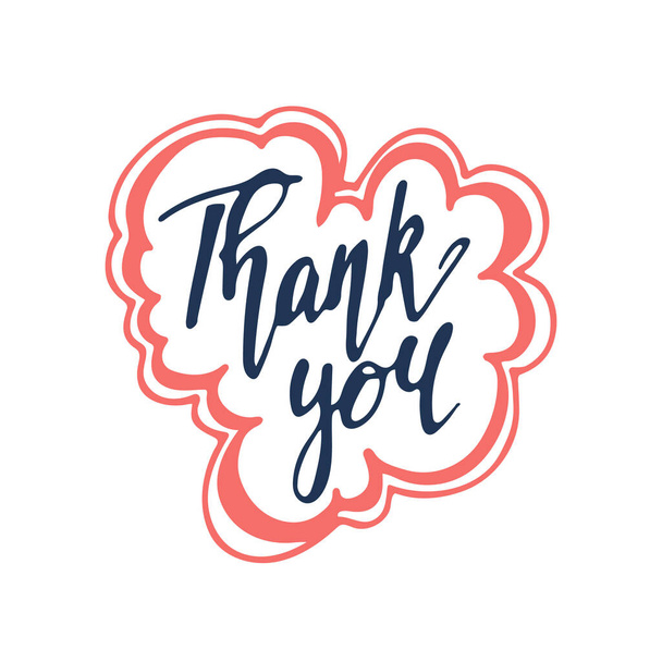 Hand drawn lettering Thank you isolated on white - Vecteur, image