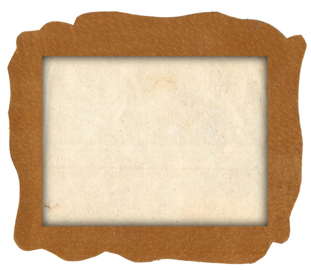 Brown natural leather texture with old photo paper texture background - Photo, Image