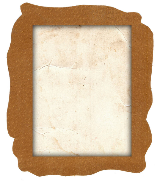 Brown natural leather texture with old photo paper texture background - Photo, Image