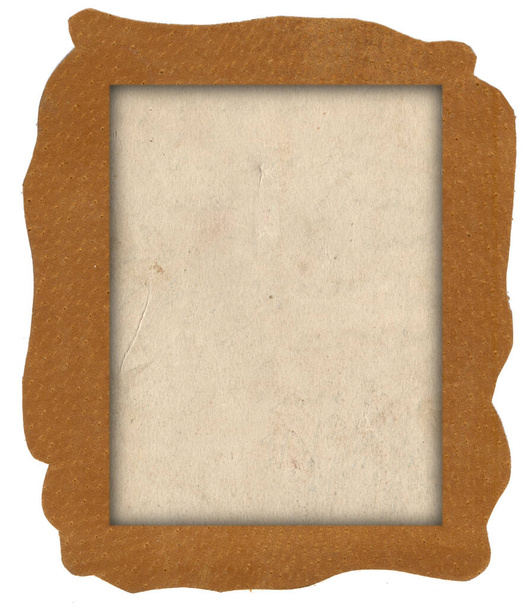 Bruine natuurlijke lederen textuur met oude foto papier textuur achtergrond - Foto, afbeelding