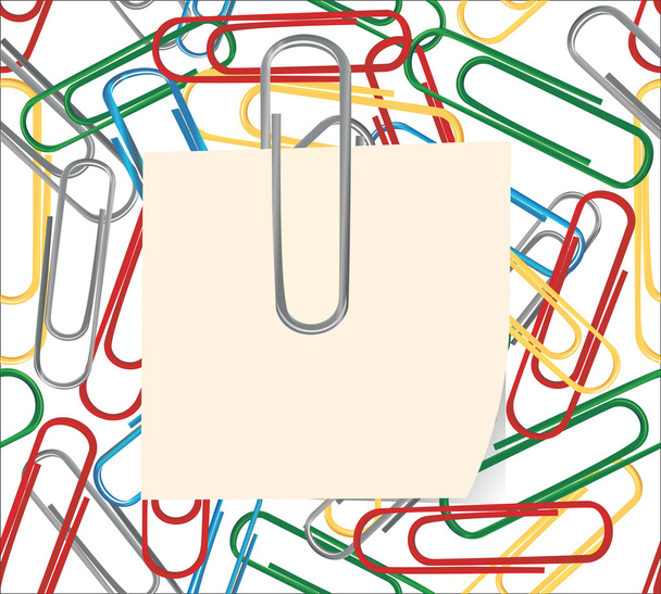 Color paper clips seamless pattern - Vector, Image
