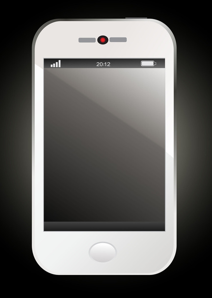 Beautiful white smartphone - Vector, Image