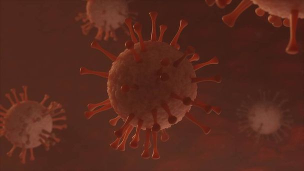 Ilustración 3D de un virus de la corona covid-19 gripe pandémica patógeno
  - Foto, Imagen