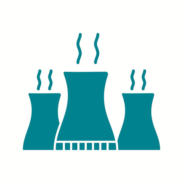 Einzigartiges Kernkraftwerk-Vektor-Glyphen-Symbol - Vektor, Bild