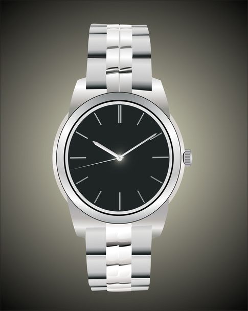Silver wrist watch - Vector, Image