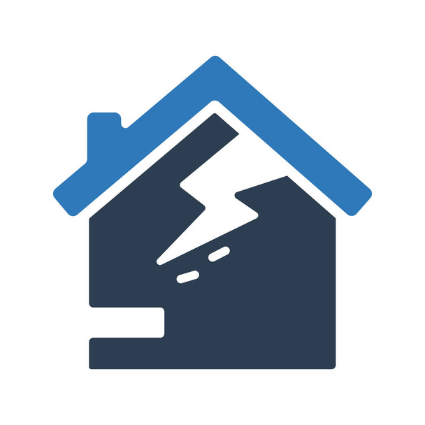 Earthquake insurance icon with background - Vector, Image