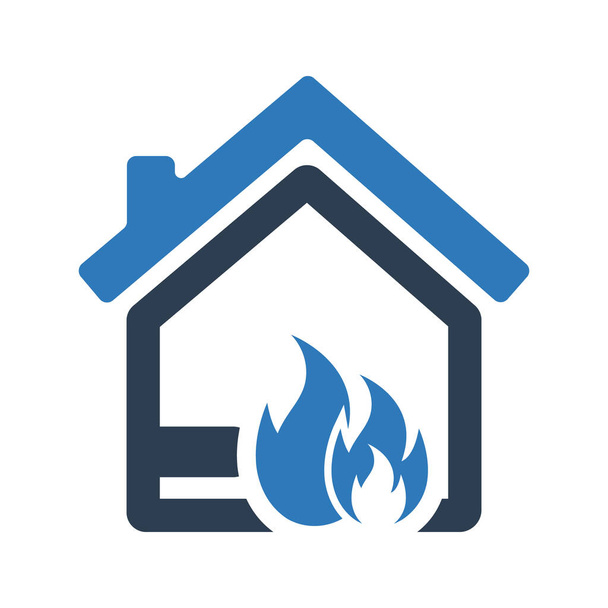 Home fire explosion icon - Vector, Image