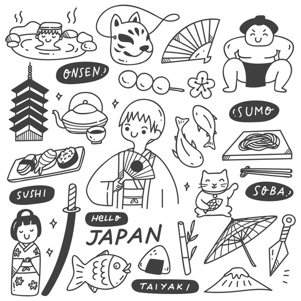 vector set of Japan icons - Vector, Image