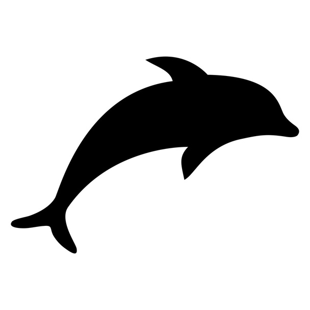 Силуэт дельфина
 - Вектор,изображение