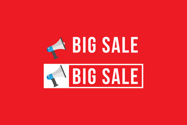 Banner with megaphone and text big sale.vector illustration in flat style design.Isolated on background. - Vector, Image